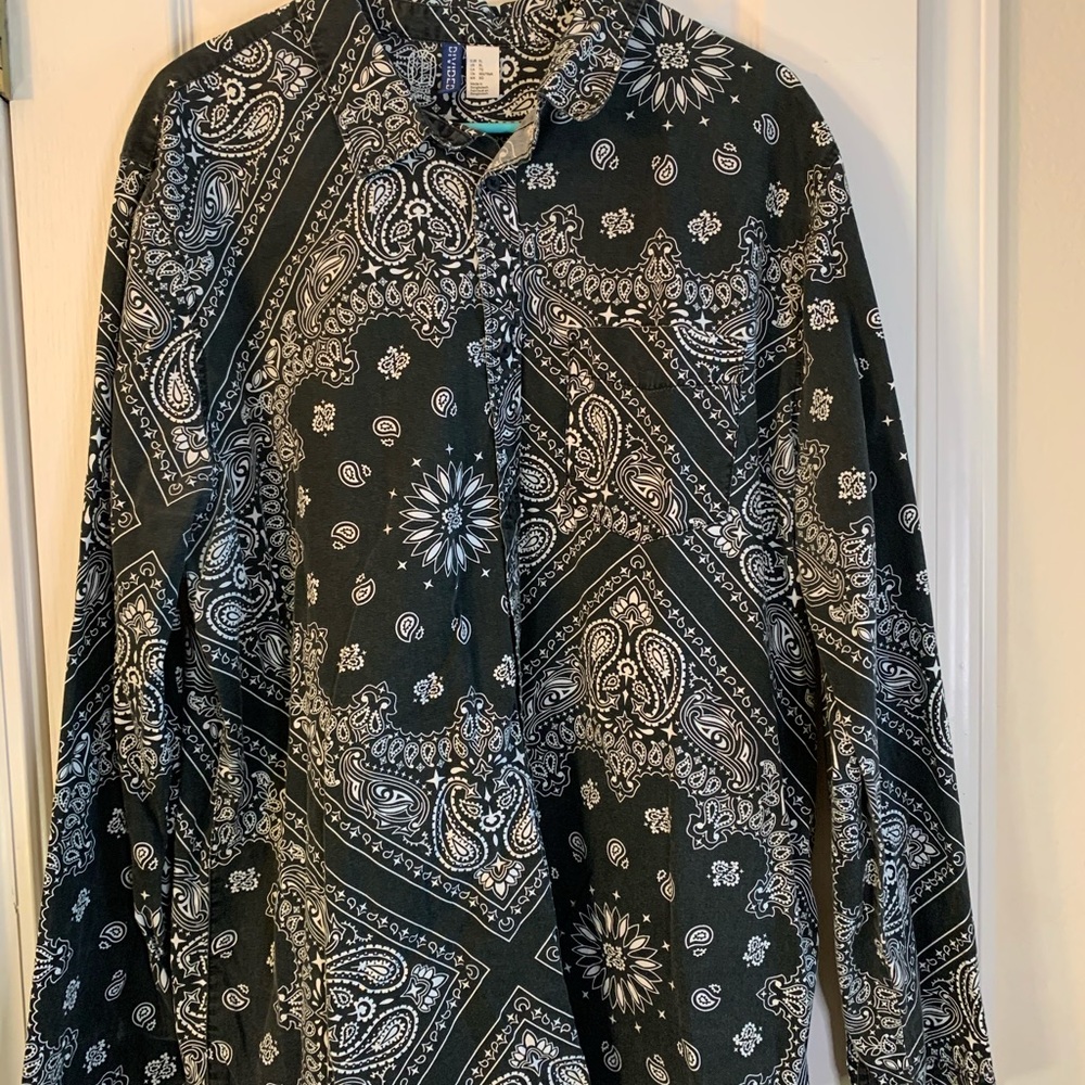 Black & White Button Down by Divided by H&M Sz XL